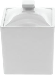 Cal-Mil Square White Melamine Jar with Lid - 4" W x 4" L x 4" H
