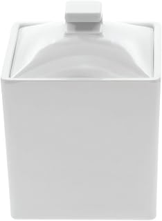 Cal-Mil Square White Melamine Jar with Lid - 4" W x 4" L x 4" H