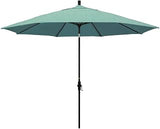 California Umbrella 11' Round Aluminum Market Umbrella, Crank Lift, Collar Tilt, Bronze Pole, Sunbrella
