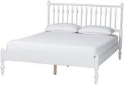 Baxton Studio Callison Spindle Platform Bed Turned Bed Frame White Full