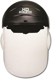 MCR Safety 104 XO Skeleton Nylon Ratchet Headgear with Clear Faceshield, Black Matte, 1-Pair