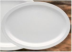 Yanco NS-513W Nessico Oval Platter with Narrow Rim, 13" Length, 8.5" Width, Melamine, White Color, Pack of 12