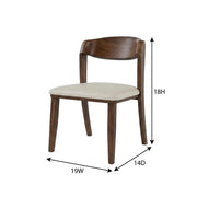 Abigail IV Rich Walnut Dining Chair Set of by Starlight Canyon Home – Solid Rubberwood, Solid Wood, Fabric, Brown, Pack of 2