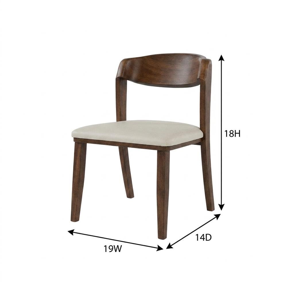 Abigail IV Rich Walnut Dining Chair Set of by Starlight Canyon Home – Solid Rubberwood, Solid Wood, Fabric, Brown, Pack of 2
