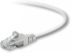 Belkin 15ft CAT5E White Patch Cord Snagless | internet cable, LAN cord, wired network cable, router to modem, fast ethernet, 1Gbps, patch panel, structured cabling