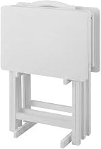 Furnifact White, Tray Table, Solid Pine Construction, Removable Tray Top, Durable Home Design, Warm Stylish Finish, Quality Build for Home