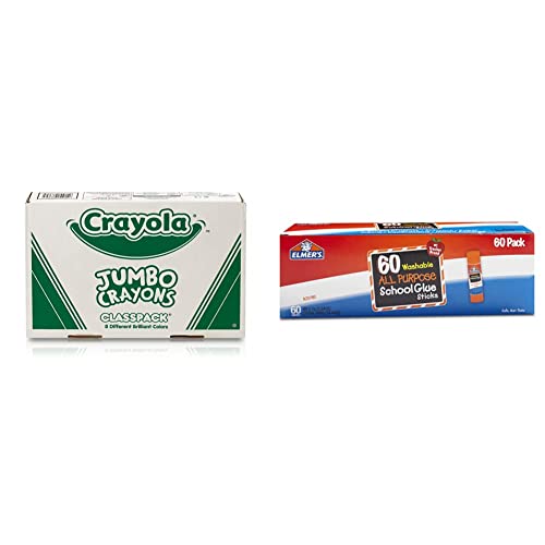 Crayola Crayons + Glue Sticks / 8 Colors,Assorted Colors / Stick Crayons