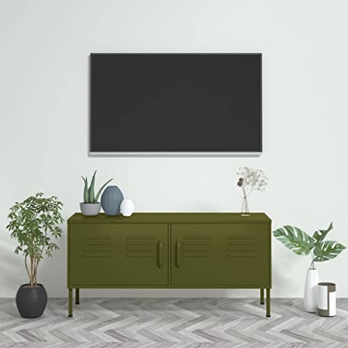 vidaXL Olive Green / 41.3\" x 13.8\" x 19.7\" / Industrial TV Mounts, Stands & Turntables