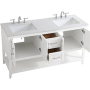 Elegant Decor 60"Lx22"Wx34"H / White / Traditional Bathroom Vanities