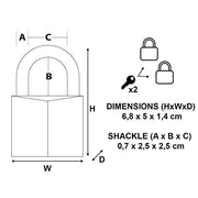 Master Lock 5 cm / Gold / Modern Keyed Padlocks