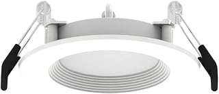 RAB Lighting WFRL-Field-Adjustable Edge-Lit LED Downlight-Canless Wafer Design-Black/White Trim-5CCT Selectable 2700K-5000K-90 CRI-Wet Rated/Dimmable for Modern Ceilings (WFRL3R69CCT120WB, 1)