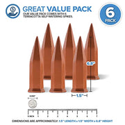 Modern Innovations 6 Pack / Terracotta / Simple and Functional Garden Stakes