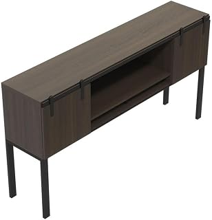 Safco Mirella Modern Wood Hutch with Sliding Doors in Southern Tobacco