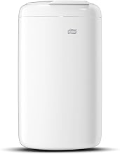 Tork Elevation Waste Paper Bin 5L - Compact Sanitary Bin with Self-Closing Lid - Flexible Mounting on Walls, Bathrooms or Cubicles - 33.8 x 19 x 16 cm - White