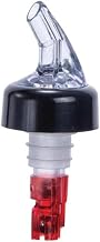 Winco 1 oz Red Measured Plastic Pourer, Tail (Set of 12) | Dishwasher safe, BPA-free, Stainless steel ball, Foodservice, Great for Bottles, Drink Service and Bar Service