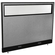 60-1/4"W x 46" H Electric Office Partition Panel with Partial Window by Global Industrial – Alloy Steel, Grey, Model 694756WEGY