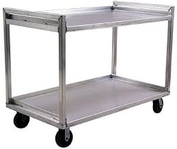 New Age 97178 Correctional Utility Cart 22"W x 41"H x 54"D with (2) Open Shelves & 1500 lbs Capacity per Shelf