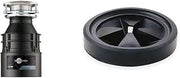 InSinkErator Badger 5 Garbage Disposal, Standard Series 1/2 HP Continuous Feed Food Waste Disposer, Black, Set of 1 & SMG-00 Standard Mounting Gasket, Black
