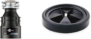 InSinkErator Badger 5 Garbage Disposal, Standard Series 1/2 HP Continuous Feed Food Waste Disposer, Black, Set of 1 & SMG-00 Standard Mounting Gasket, Black