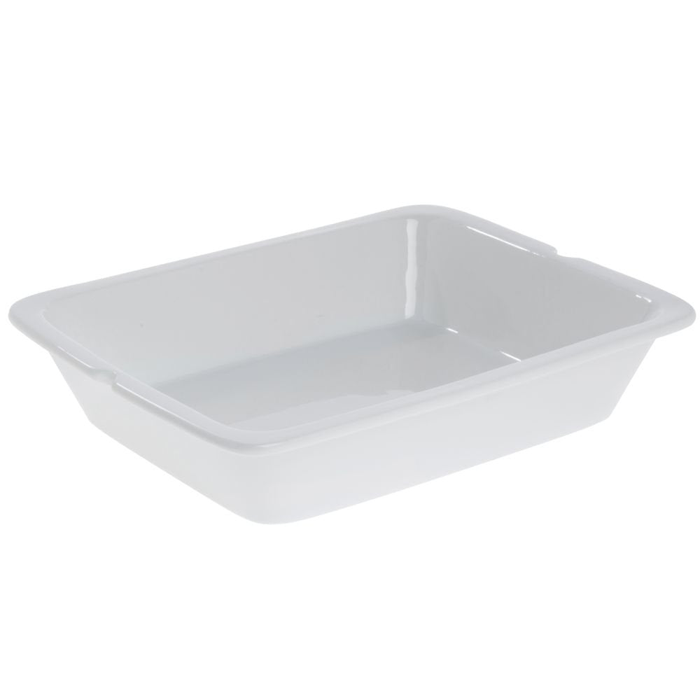 Chafer Chafing Dish Food Pan 3 7/10 Quart Porcelain - 13"L x 10 1/2"W x 2 1/2"H by HUBERT – Porcelain, White, Model D80