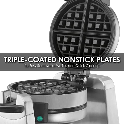 Waring Double Belgian Waffle Maker | 120 V, 1400W / 18x11x12 / Silver Commercial Waffle Makers