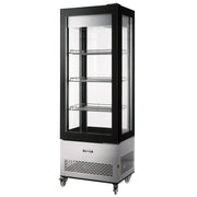 GLASS DOOR REFRIGERATOR DISPLAY CASE WITH 400 L CAPACITY by Omcan – 400.0 liters, Glass, stainless steel, black, Model 44473