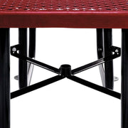 Global Industrial Red / 81D x 81W x 29.5H in / Industrial Picnic Tables