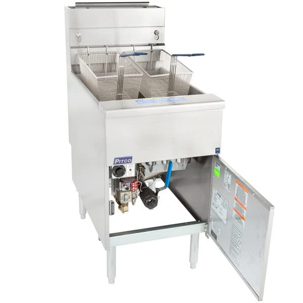 SG18-S 75 lb. Stainless Steel Floor Fryer (SG18-S 75 lb) by Pitco – SG18-S 75 LB Natural Gas, Stainless Steel, Model Solstice Gas Fryer
