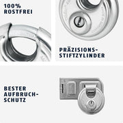 ABUS 90x190cm / Without security card / White Keyed Padlocks