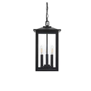 Carlisle 7" Outdoor Pendant in Black by Elegant Lighting – 9.00"W x 16.50"H x 9.00"L, Glass, Black, Model OD325H17BK