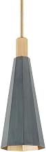 Troy Lighting Huntley 7.75" Pendant Light | Patina Brass with Verdigris Finish | Slim Steel Tube Shade | Modern Minimalist 1-Light Ceiling Fixture | Made of Steel | 7.75" W x 19.75" H | F8308-PBR/VER