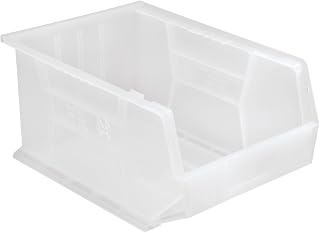 QUANTUM STORAGE SYSTEMS K-QUS255CL-1 Ultra-Stack and Hang Bins, 16" x 11" x 8", Clear