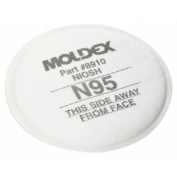 N95 Particulate Pre Filters Box 10 Each by Moldex – One Size, Rubber, White, Pink, Pack of 5, Model 8910