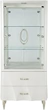 Display Cabinet Creamy Pearl with Glass Doors, Elegant Beige Finish, Sturdy Poplar Wood, Spacious Storage, Ideal for Home or Office Display