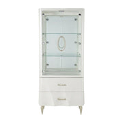 Display Cabinet Creamy Pearl with Glass Doors by Bison office – Solid; Manufactured Wood, Beige