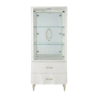 Display Cabinet Creamy Pearl with Glass Doors by Bison office – Solid; Manufactured Wood, Beige