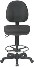 Fabric-Upholstered Task Stool with Ergonomic Drafting Seat, Adjustable Height Drafting Chair for Office and Commercial Use