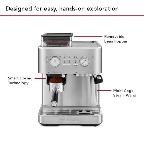 KitchenAid Brushed Stainless Steel / 2.5L / Semi with Burr Semi-Automatic Espresso Machines