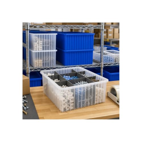 QUANTUM STORAGE SYSTEMS Clear / 22-1/2" L x 17-1/2" W x 12" H / Industrial Open Storage Bins