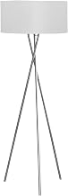 Monarch Specialties 9757 Shade, Contemporary Lighting 62" H Tripod Floor Lamp Nickel Metal Grey, 22" L x 22" W x 62.25" H, Silver