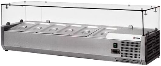 Omcan 39594 RS-CN-0006-P 59" Topping Rail Refrigerated Pizza Prep Table Top 41937