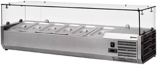 Omcan 39594 RS-CN-0006-P 59" Topping Rail Refrigerated Pizza Prep Table Top 41937