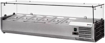 Omcan 39594 RS-CN-0006-P 59" Topping Rail Refrigerated Pizza Prep Table Top 41937