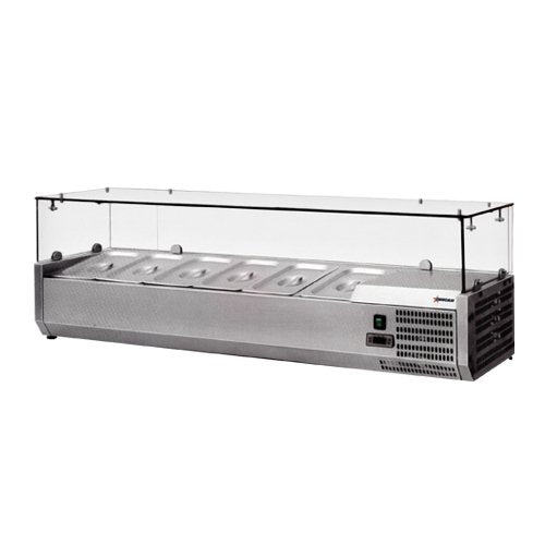 39594 59" Topping Rail Refrigerated Pizza Prep Table Top by Omcan – stainless steel, Model RS-CN-0006-P