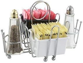 WH-1 - Chrome Plated Cruet Rack for Salt/Pepper Shaker & Sugar Packets