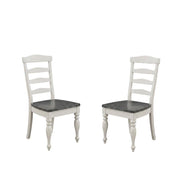 White Ladderback Dining Chairs Set of 2 with Wood Seats by Starlight Canyon Home – Solid Wood, Mahogany, White, Pack of 2
