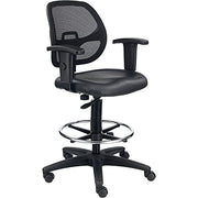 Interion Height Adjustable Vinyl Seat Drafting Stool with by Global Industrial – Alloy Steel, Black, Model A2813TMIVX+22A4