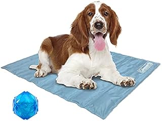 Coleman Dog Cooling Mat with Toy, Pressure Activated Gel Pad, Cool Pet Bed for Summer, Blue, 24"x 1"x 30"