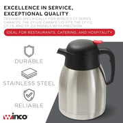 Winco 50.7 Ounces / Stainless Steel, Black / Modern Carafes