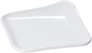 G.E.T. Osslo Collection Square White Melamine Plate - 4" L x 4" W x 1/2" H